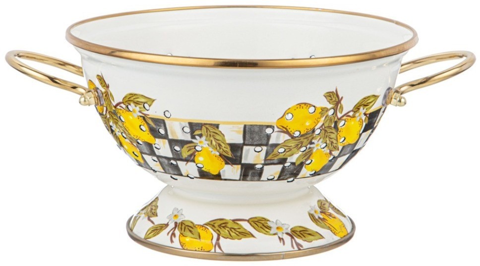 Дуршлаг agness эмалированный, серия лимоны, 20см h=14см  d=20см (950-560)