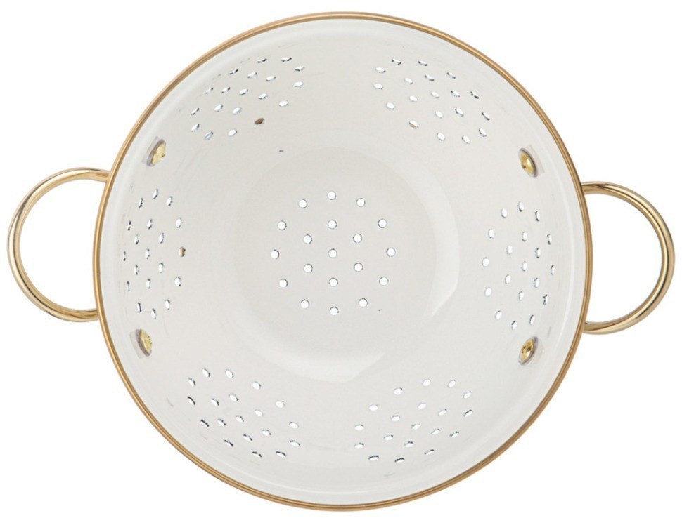 Дуршлаг agness эмалированный, серия лимоны, 20см h=14см  d=20см (950-560)