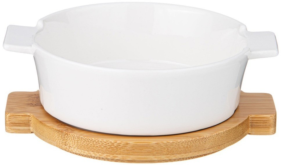 Салатник с ручками lefard "native" на дерев. подставке 15,3*12,9*5,5 см (761-080)