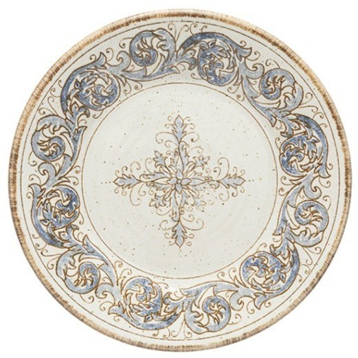 Тарелка SD704-WBL(EVP171-01122D), керамика, beige, blue, CASAFINA BY COSTA NOVA