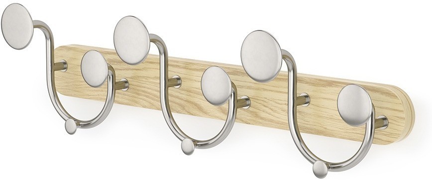 Вешалка настенная melody, натуральное дерево/никель (76802)