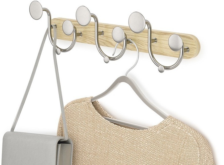 Вешалка настенная melody, натуральное дерево/никель (76802)