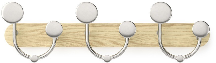 Вешалка настенная melody, натуральное дерево/никель (76802)