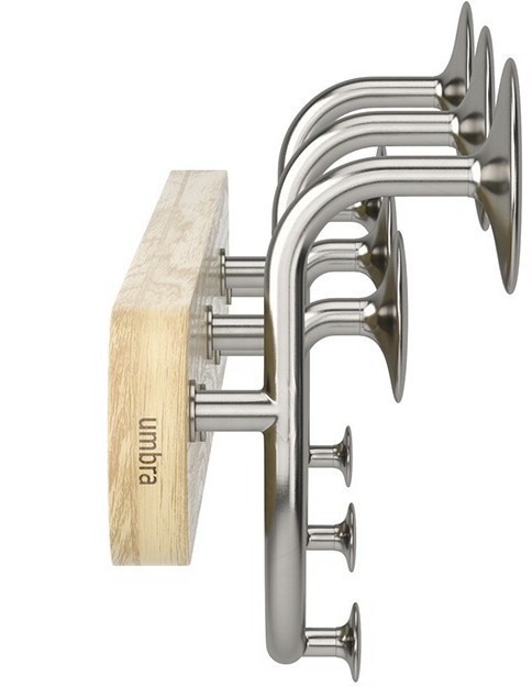 Вешалка настенная melody, натуральное дерево/никель (76802)