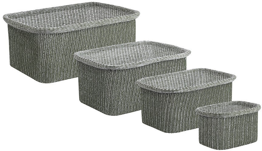 Набор из 4-х корзин для хранения sustainable collection, оливковый (77686)