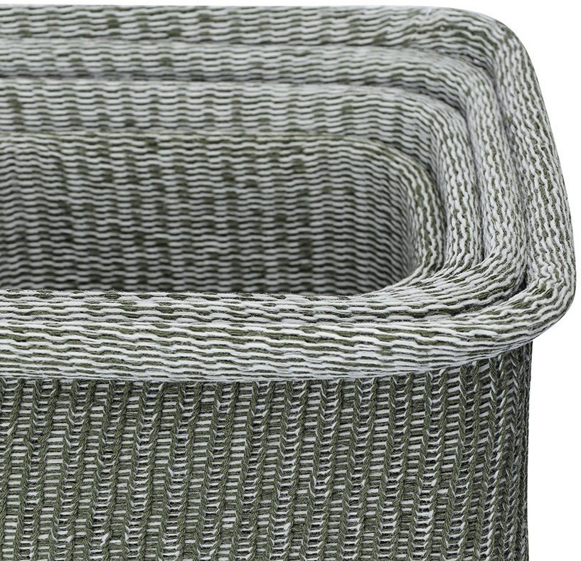 Набор из 4-х корзин для хранения sustainable collection, оливковый (77686)