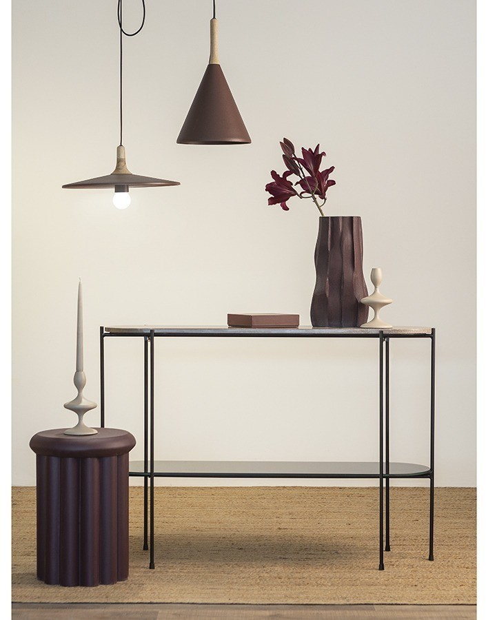 Столик приставной vivlend, D37 см, сливовый (76330)