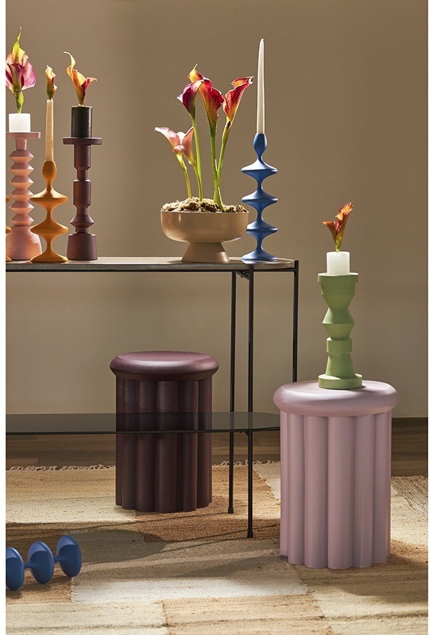 Столик приставной vivlend, D37 см, сливовый (76330)