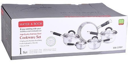 Набор кастрюль из нержавеющей стали с крышками MAYER BOCH (30997)