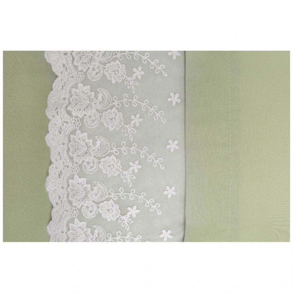 Кпб "идиллия" 2-х сп, зелёное,кружево.под.175*215-1шт, прост.250*220-1шт, нав.50*70-2шт SANTALINO (984-605)