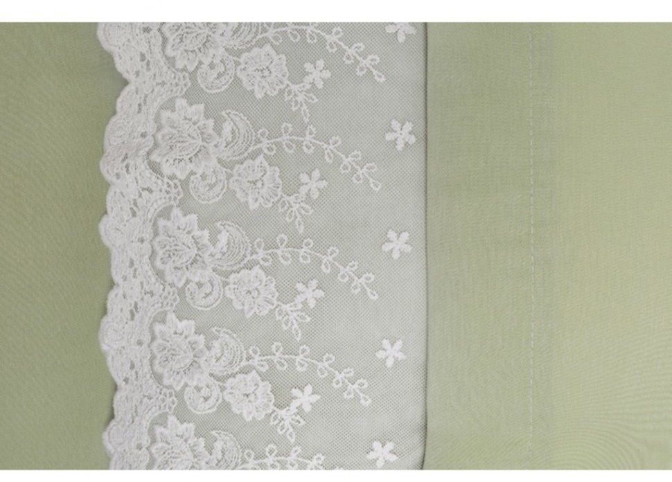 Кпб "идиллия" 2-х сп, зелёное,кружево.под.175*215-1шт, прост.250*220-1шт, нав.50*70-2шт SANTALINO (984-605)