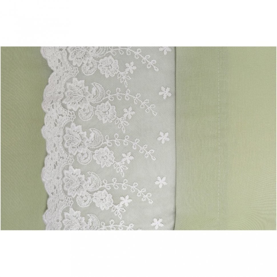 Кпб "идиллия" 2-х сп, зелёное,кружево.под.175*215-1шт, прост.250*220-1шт, нав.50*70-2шт SANTALINO (984-605)