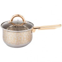 Набор посуды agness со стекл.крышками, 6пр. ковш 1,2л/ диа.14см, кастрюли 2,5л/18см, 3,5л/диа.20см Agness (937-747)