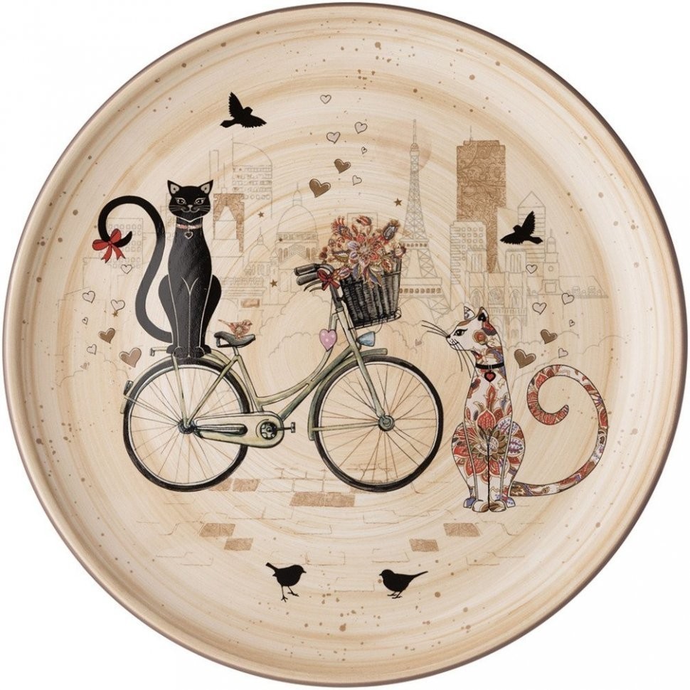Тарелка обеденная agness "парижские коты" 26*3 см (358-1743)
