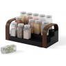 Полка для специй трехъярусная раздвижная bellwood, черная/орех (78715)