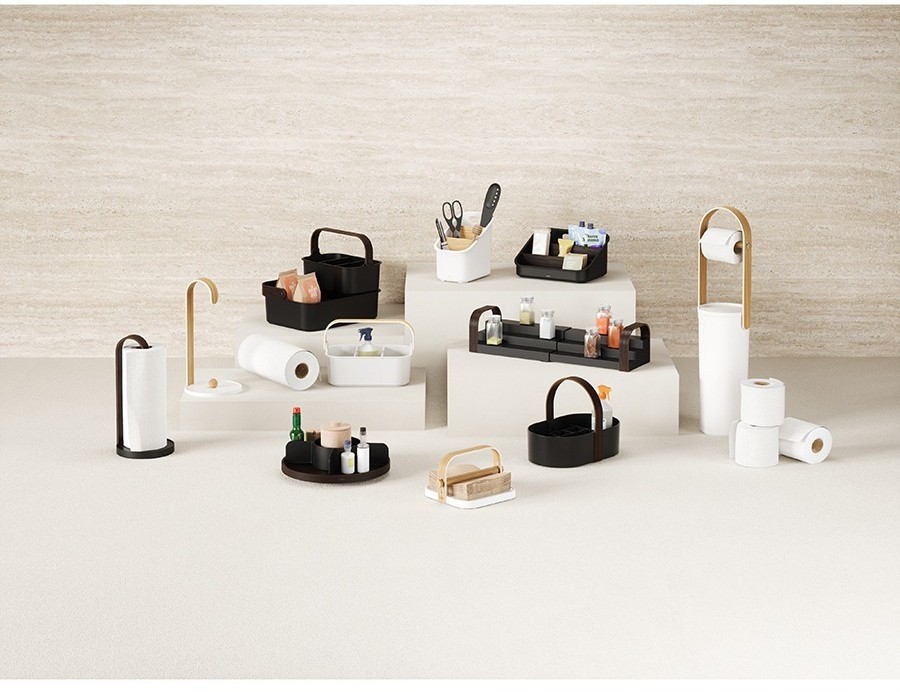 Полка для специй трехъярусная раздвижная bellwood, черная/орех (78715)