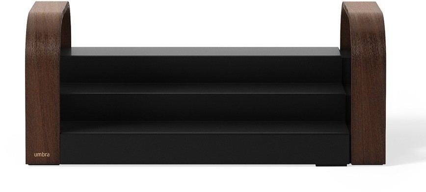 Полка для специй трехъярусная раздвижная bellwood, черная/орех (78715)