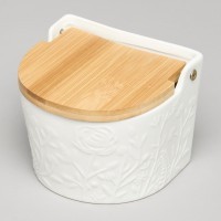 Банка для соли с дер.крышкой lefard &quot;meadow&quot; 11,5*11*9,5 см 450 мл (587-239)