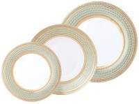 Столовый набор lefard &quot;золотая сетка&quot; на 6 пер. 18 пр. мятный (770-224)