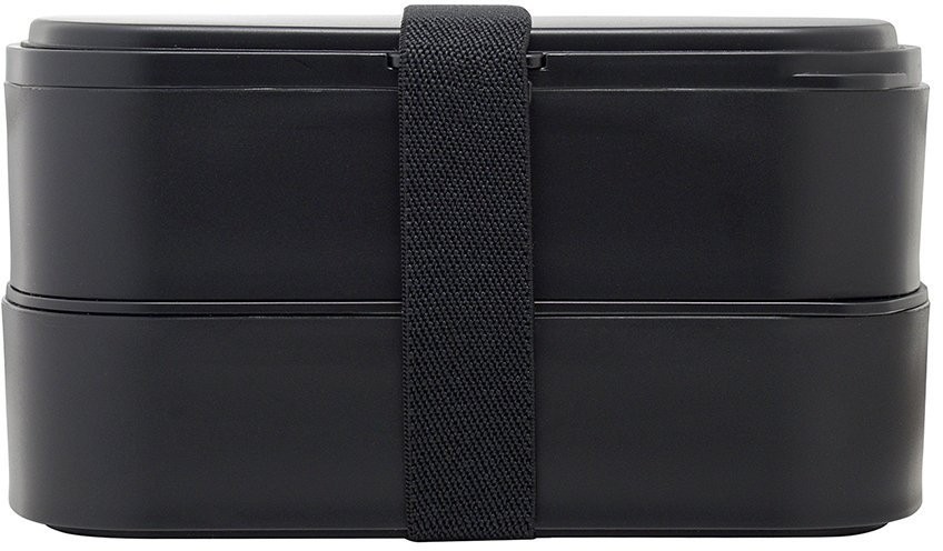 Ланч-бокс с приборами food time, 1 л, черный (74930)