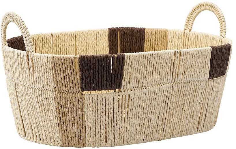 Корзина плетеная овальная bodhran chocolate из коллекции ethnic, размер m (77229)