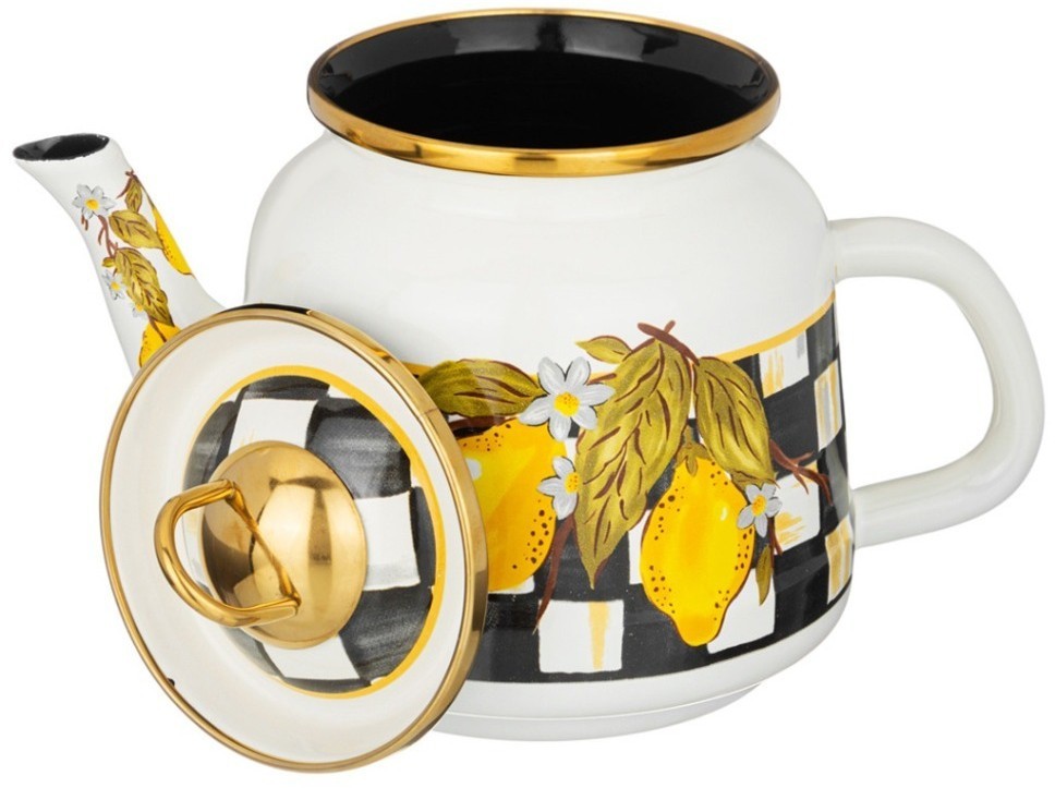 Чайник эмалированный agness, серия лимон 1,0л подходит для индукцион.плит (950-557)