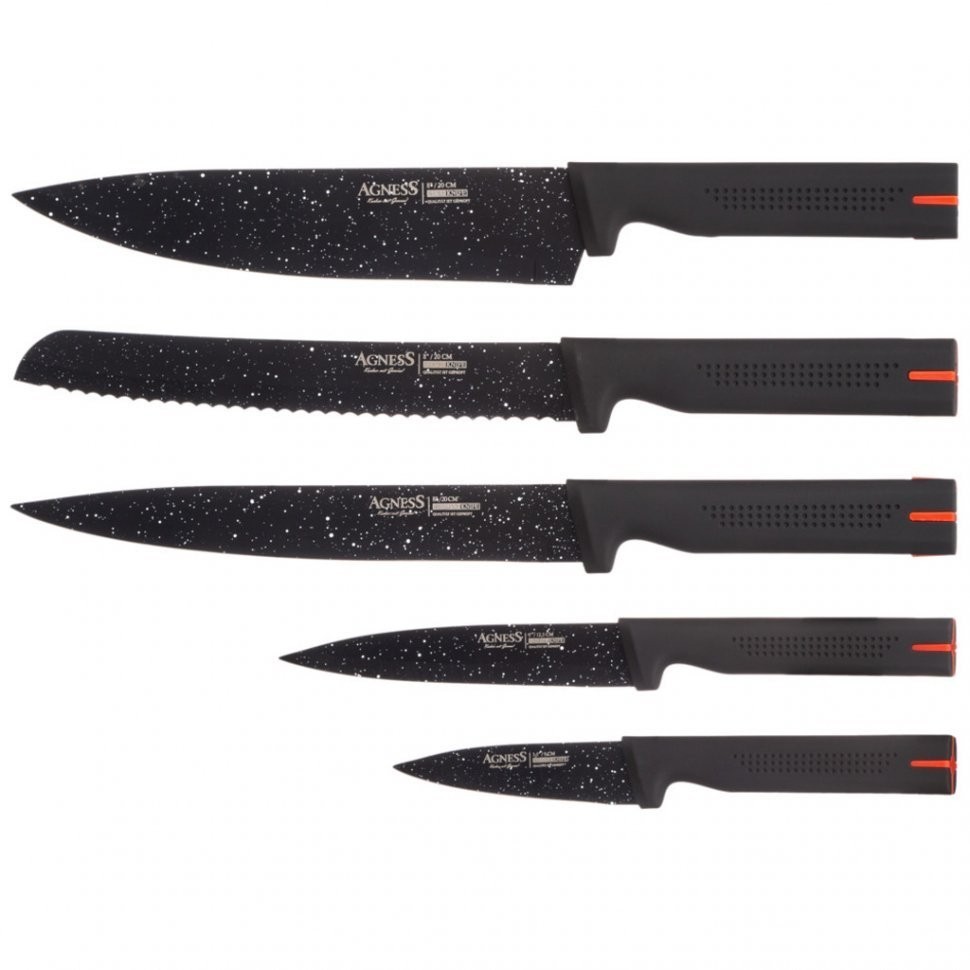 Набор ножей agness на деревянной  подставке, 6 предметов (911-480)