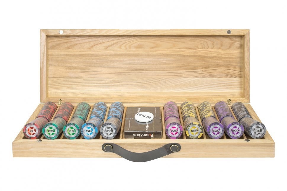 Набор для покера Black Stars на 500 фишек в кейсе из ясеня v2, Partida (64203)