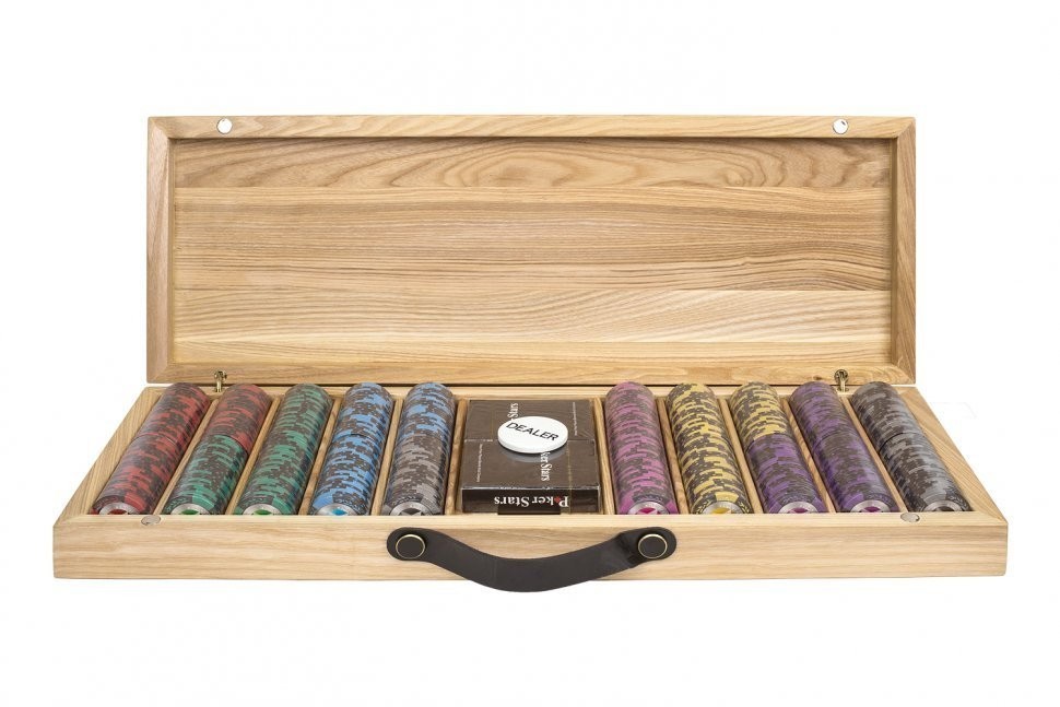 Набор для покера Black Stars на 500 фишек в кейсе из ясеня v2, Partida (64203)