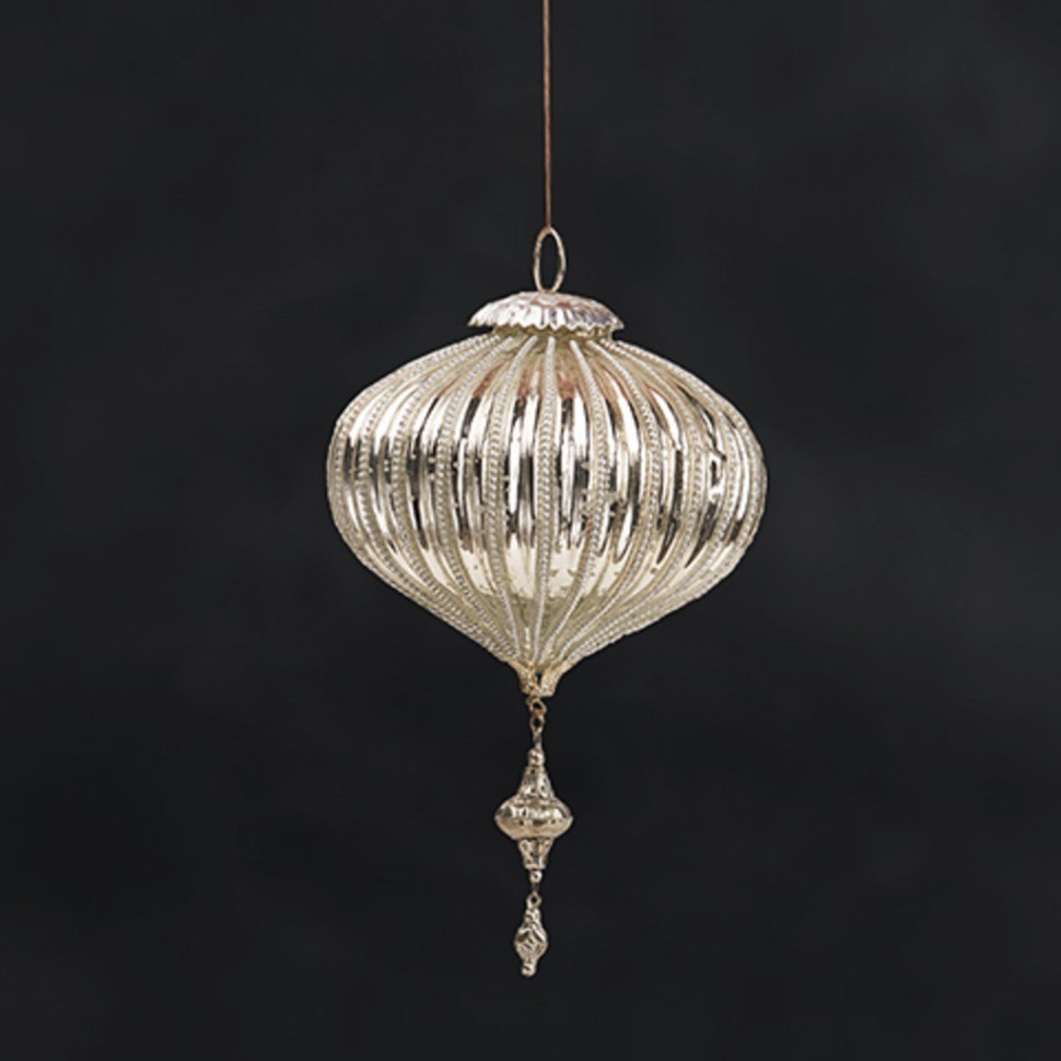 Новогодняя игрушка ATJ 557, стекло, Antique silver, RESTORATION HARDWARE