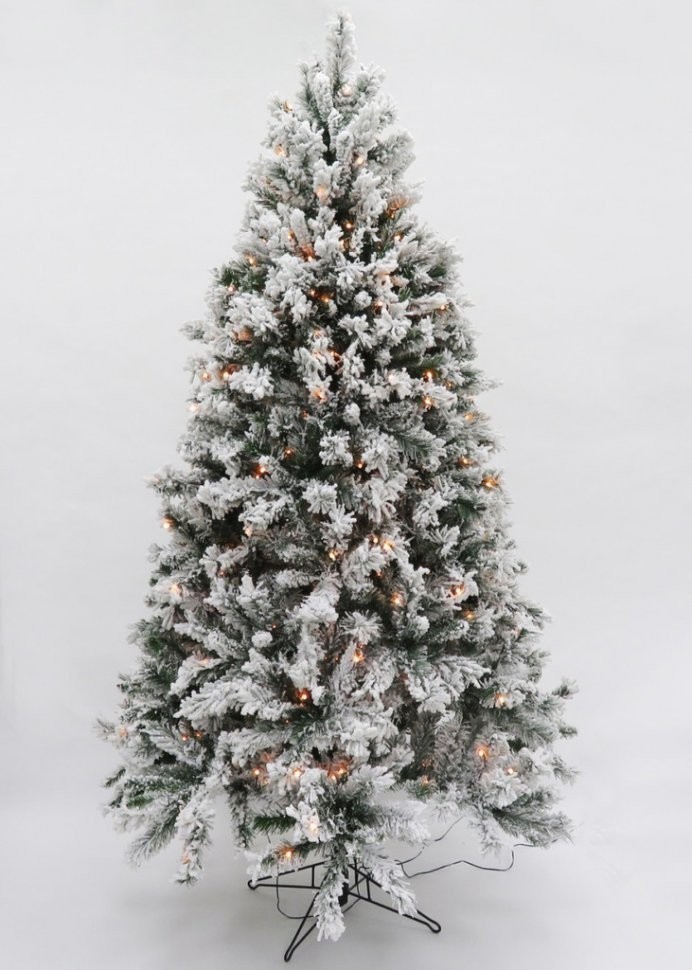 Ель атлантида 215 см 264 ламп заснеженная (74363)