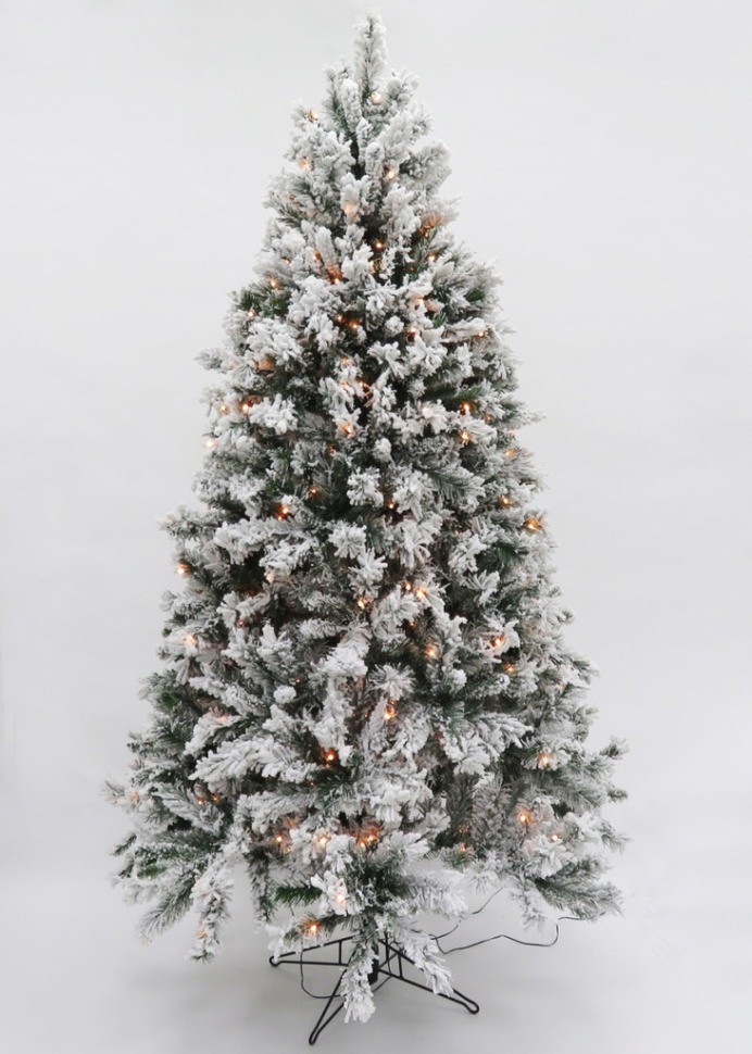 Ель атлантида 215 см 264 ламп заснеженная (74363)