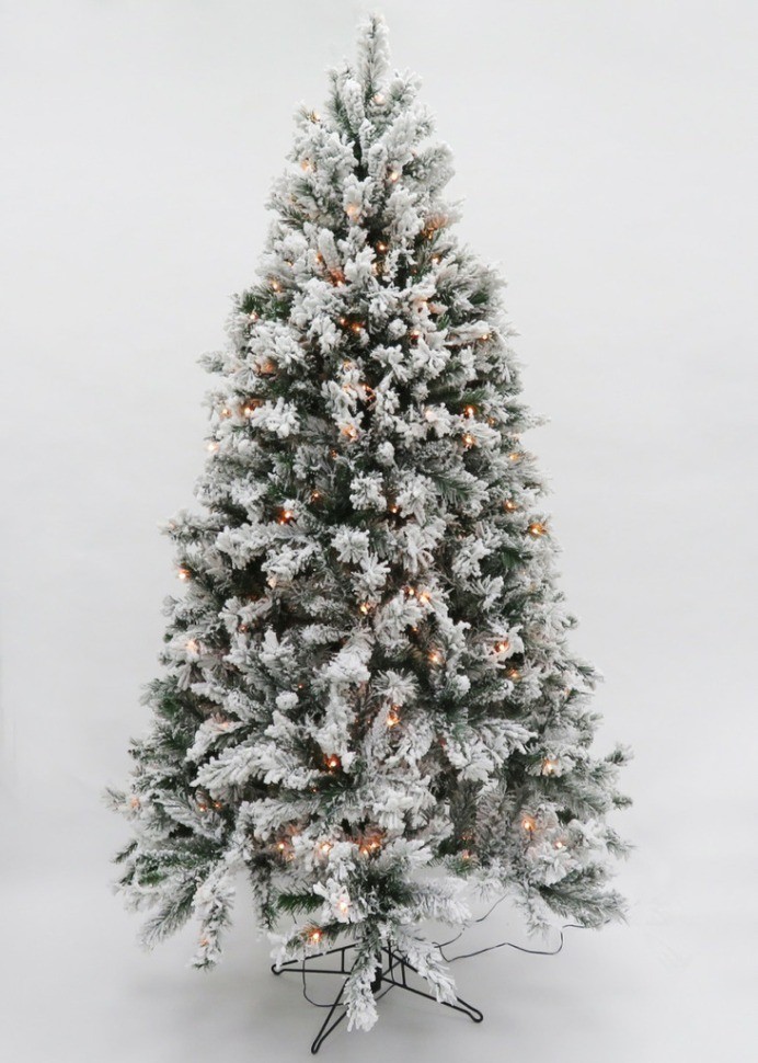 Ель атлантида 215 см 264 ламп заснеженная (74363)