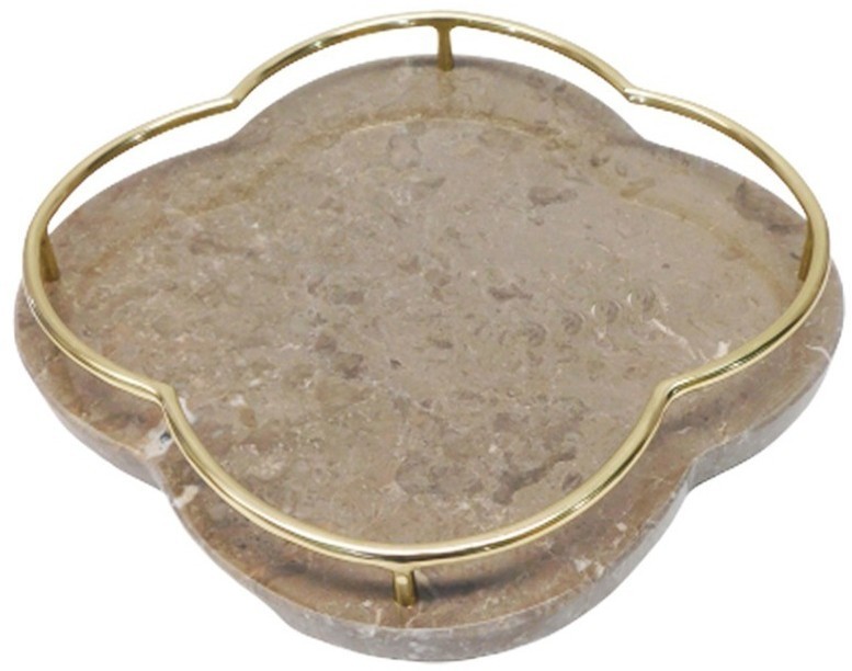 Поднос OD2101-ARMB, мрамор,металл, Brown, ROOMERS FURNITURE