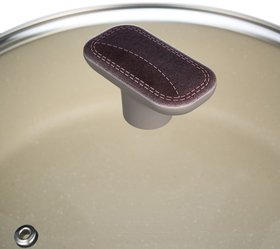 Сотейник со стекл. крышкой и антипригарным покрытием pfluon marble, 26*7,5 см Agness (902-105)