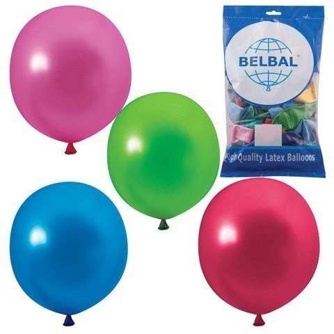 Шарики воздушные BelBal 14" (36 см) 50 шт 12 цветов металлик 1101-0025/102884 (65138)