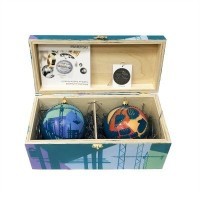 Новогодний набор на 2 шара Строители 1 с кристаллами Swarovski (2165)