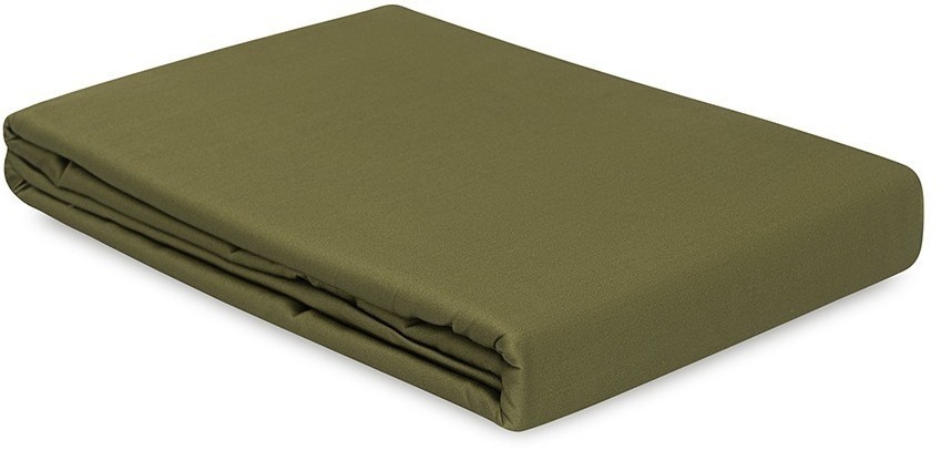 Простыня на резинке из сатина из коллекции meditation, olive, 160х200х30 см (77757)