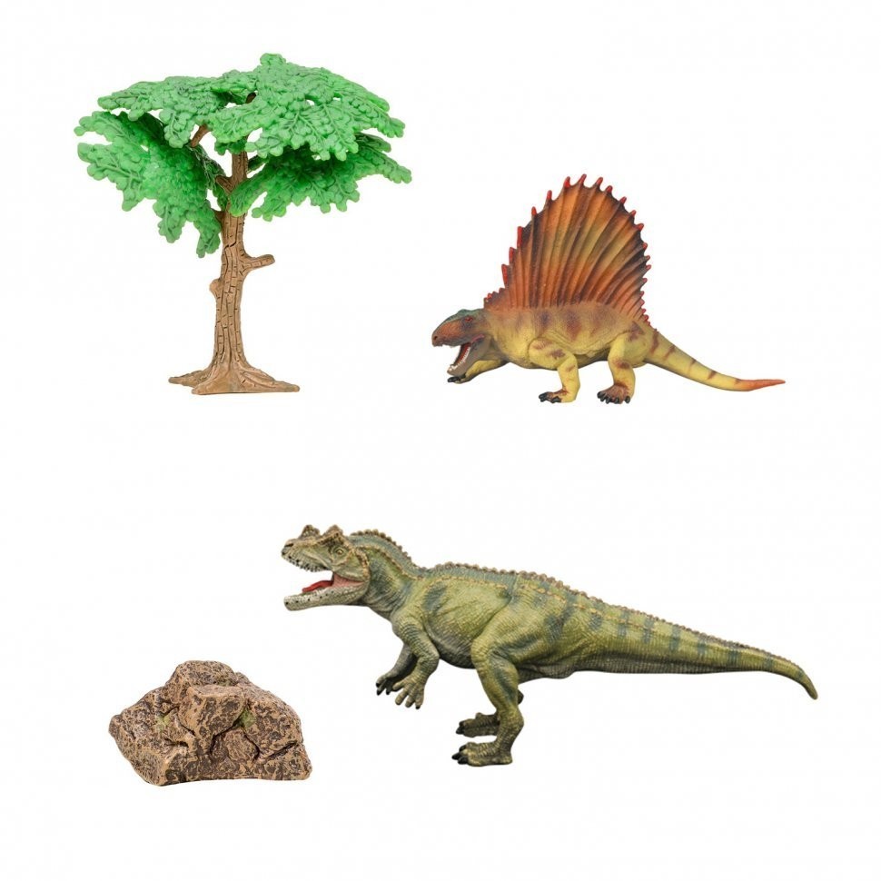 Динозавры и драконы для детей серии "Мир динозавров": акрокантозавр, диметродон (набор фигурок из 4 предметов) (MM216-072)
