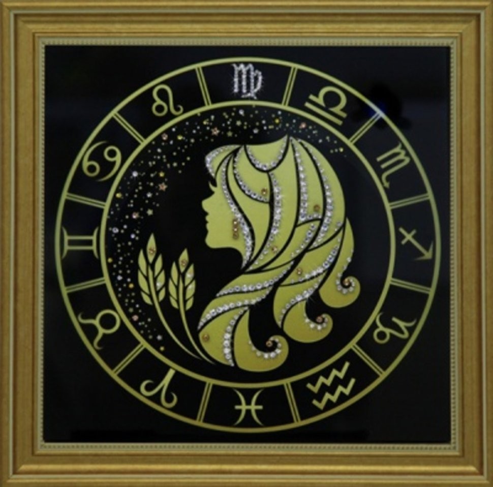 Картина Дева золото с кристаллами Swarovski (1728)