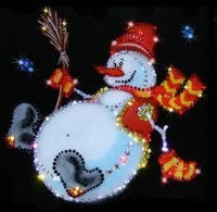 Картина Снеговик с кристаллами Swarovski (1285)