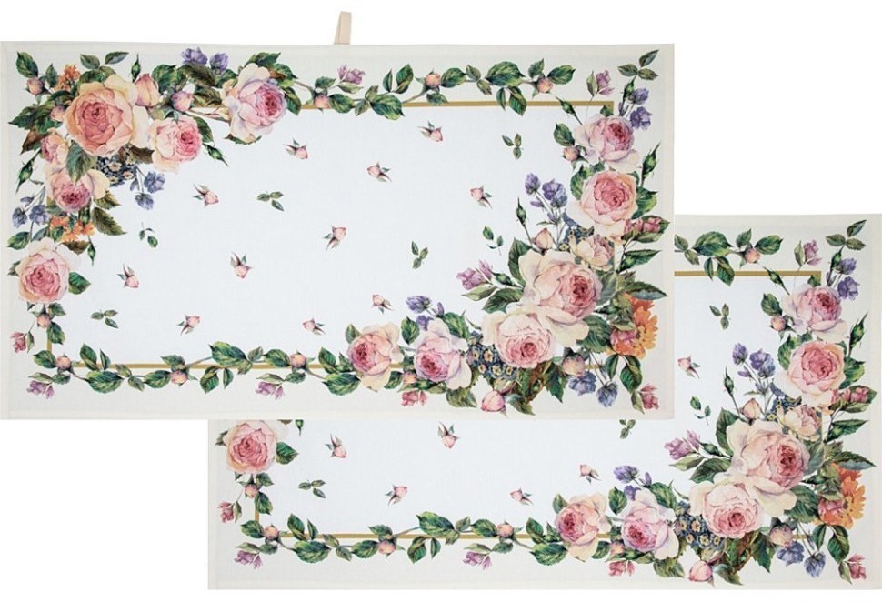 Набор  полотенец из 2-х шт "винтаж"40х70 см ,кремовый, 100% хлопок,твил Lefard (850-714-61)