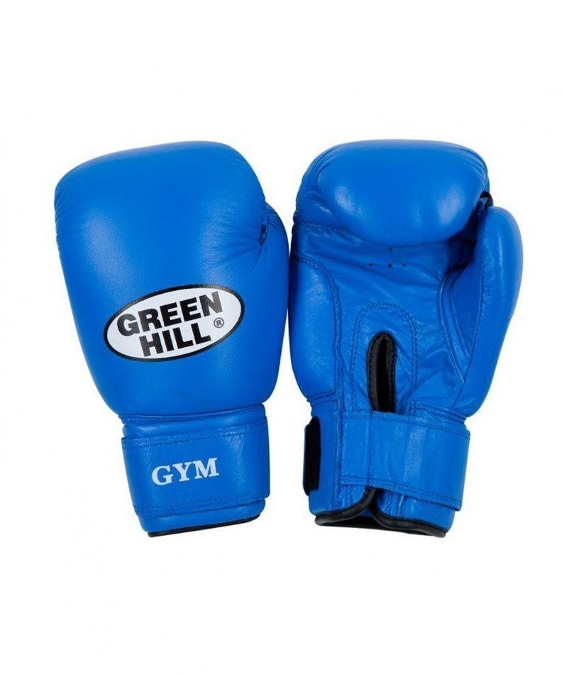 Перчатки боксерские GYM BGG-2018, 8oz, кожа, синие (4494)