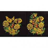 Комплект салфеток из 2-х шт 35*35 &quot;хохлома&quot; ,х/б 50%,п/э 50%,чёрный SANTALINO (850-453-40)