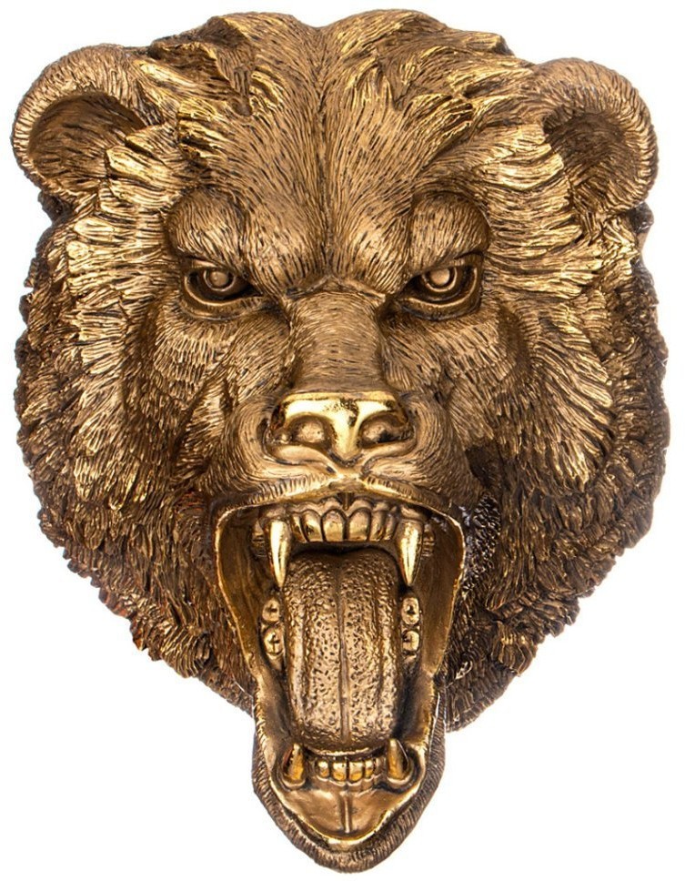 Панно "голова медведя" н-44см,l-30см цвет: бронза с позолотой Lefard (169-775)