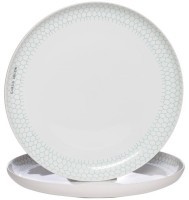 Тарелка белая с бирюзовым рисунком (2) 30*30*3,3 (D-00002633)