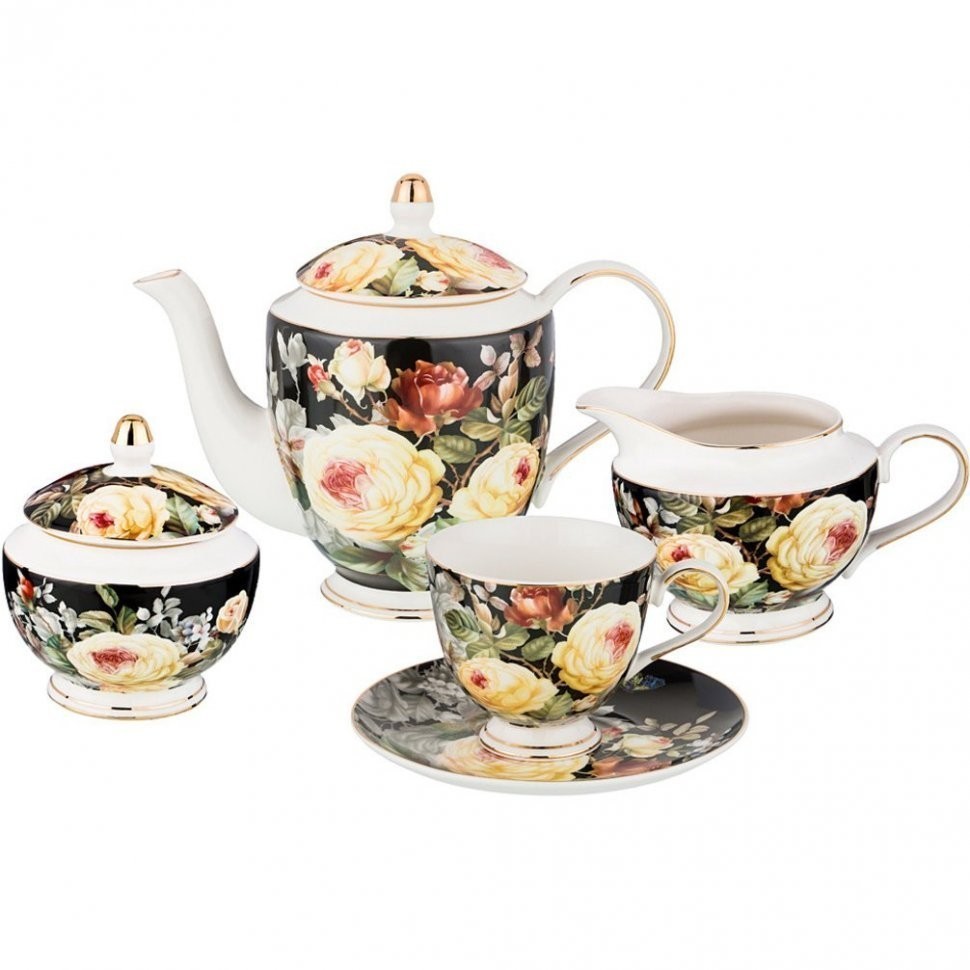 Чайный сервиз lefard "нежный шелест" на 6 пер. 15 пр.  1125/330/340/200 мл. (275-1003)