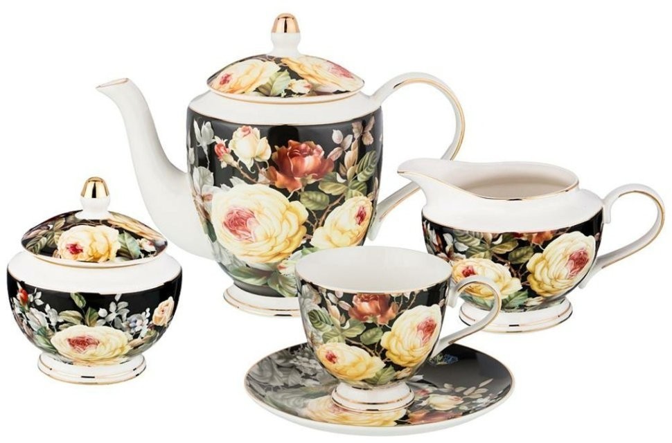 Чайный сервиз lefard "нежный шелест" на 6 пер. 15 пр.  1125/330/340/200 мл. (275-1003)