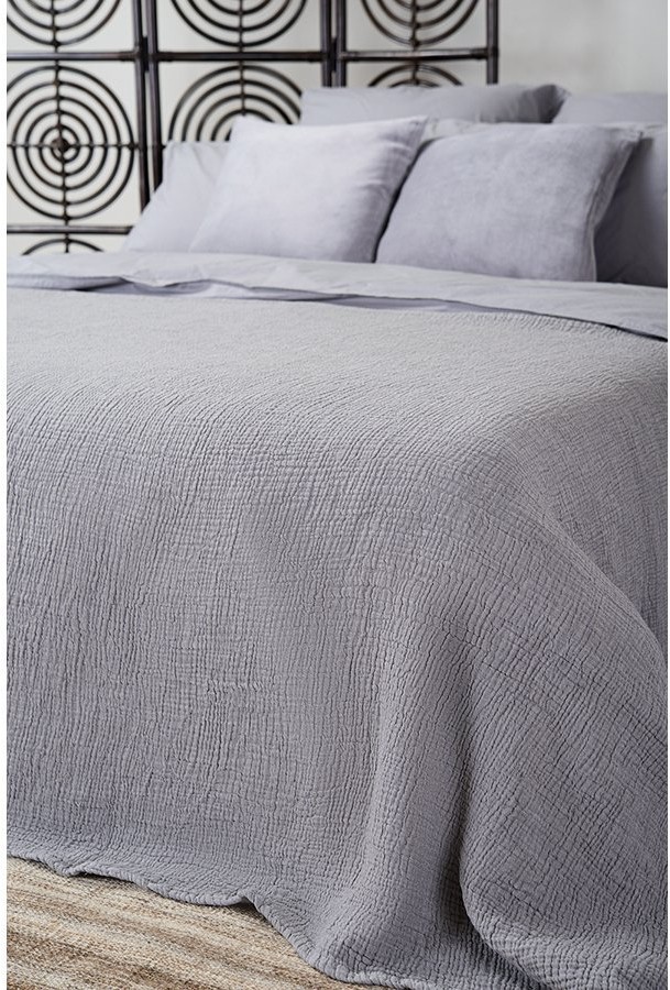 Набор из двух наволочек серого цвета из органического стираного хлопка из коллекции essential, 70х70 см (69384)