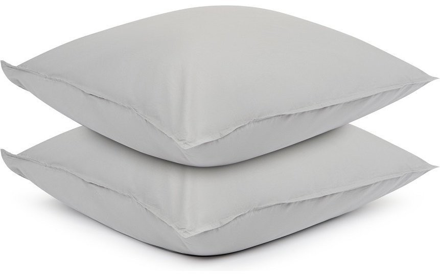 Набор из двух наволочек серого цвета из органического стираного хлопка из коллекции essential, 70х70 см (69384)